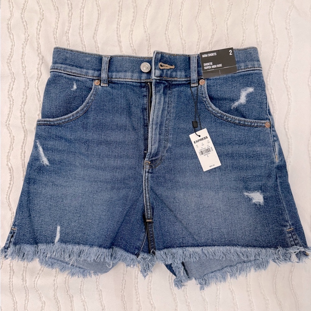 Express Women's Blue Denim Shorts high rise